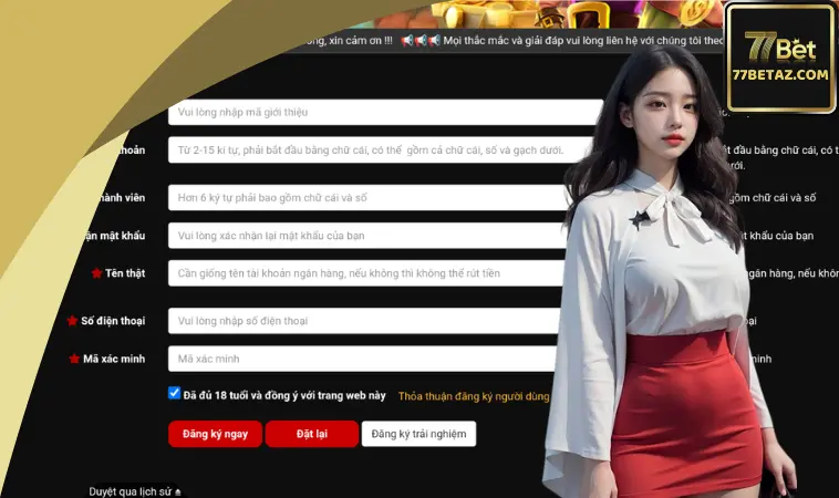 Đăng ký 77BET với 5 bước đơn giản Đăng ký 77BET với 5 bước đơn giản